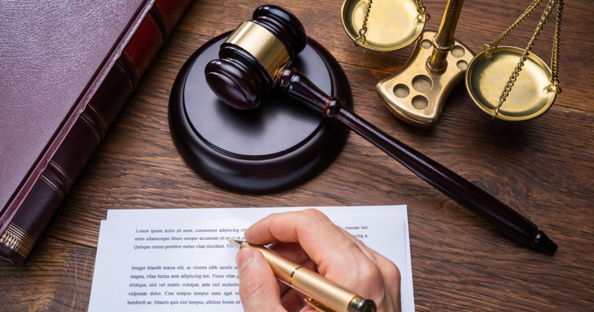 person signing legal documents