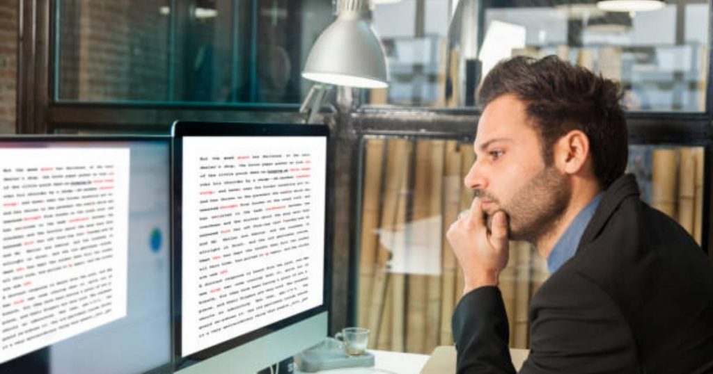 Man working website localisation